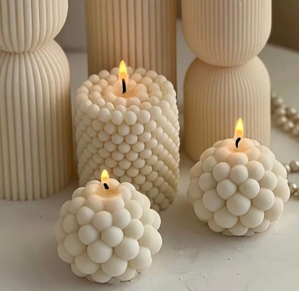 1pc 3D Bubble Candle Ball Shape Resin Silicone Mold Round Cylinder Silicone Molds For Candle Making - Image 3