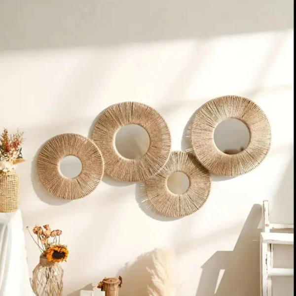Bohemian Round Hanging Decorative Mirrors