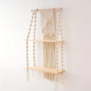 Boho Chic Handcrafted Macrame Floating Shelves