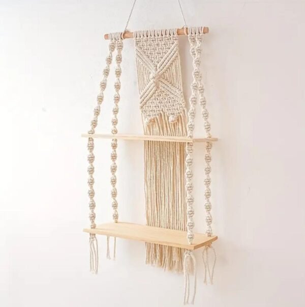 Boho Chic Handcrafted Macrame Floating Shelves